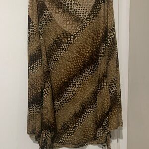 MARIA GABRIELLE Brown Snake Print Women's Shirt